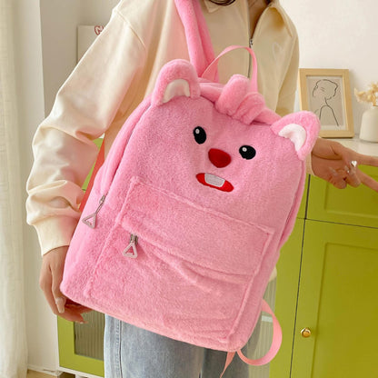 Cute Bear Good quality Velvet Backpack