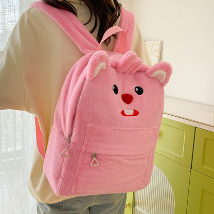 Cute Bear Good quality Velvet Backpack
