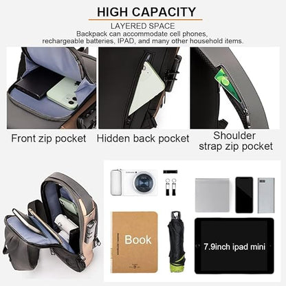 Anti-Theft Crossbody Sling Backpack
