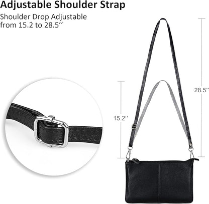 Leather Wristlet Crossbody Wallet Purse