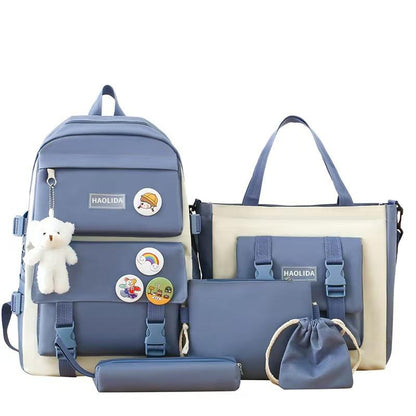 5 Pieces Backpack Set For Girls