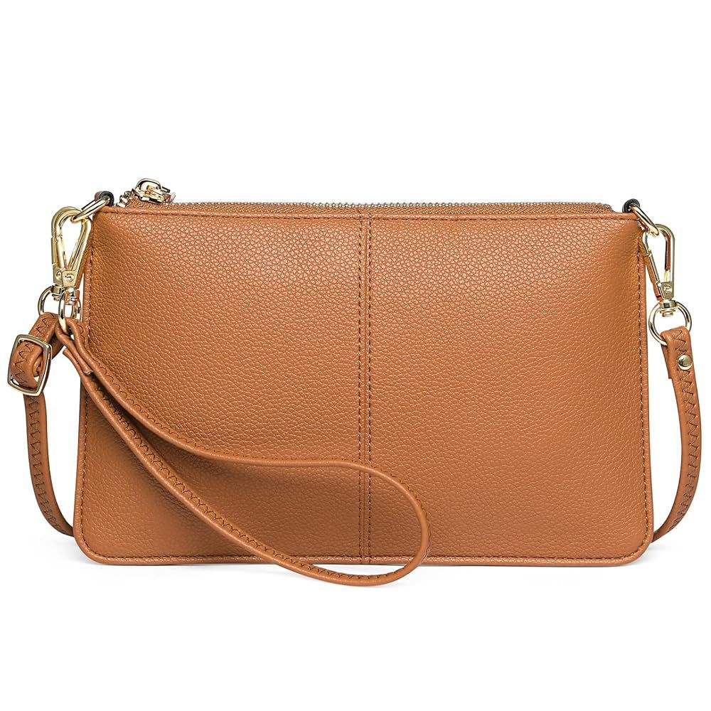 Leather Wristlet Crossbody Wallet Purse